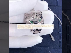 ônix da colar de Panthere da série do carro do ouro 18K branco CONTRA os diamantes personalizados