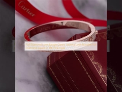Full Diamond Love Bangle Classic Jewelry Love Bracelet Full Diamond pavimentado em ouro rosa 18K