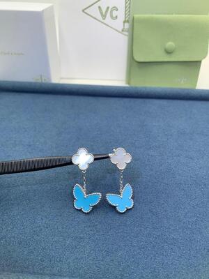 VCARP2R200 Magic Alhambra Earrings 2 Motifs 18K Rose Gold Diamond