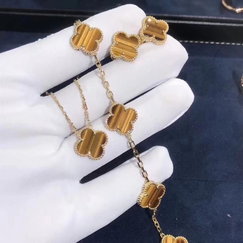 Qualidade ouro 18K e vintage real Alhambra Bracelet dos motivos de Van Cleef And Arpels 5 dos diamantes fábrica