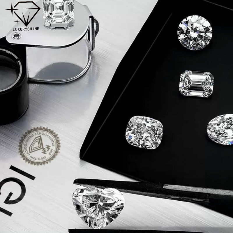 Qualidade LuxuryShine VS2 Coração Corte Excelente Diamante Cultivado em Laboratório Diamantes Reais & Joias de Casamento & Suporte de Joias Personalizadas Personalização Especial fábrica