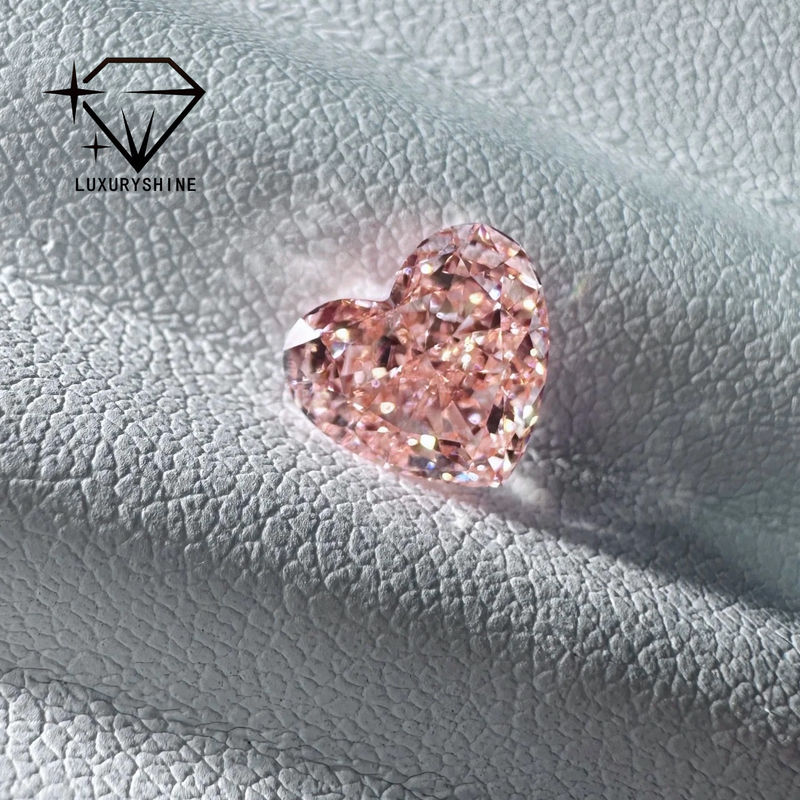 Qualidade LuxuryShine Rosa Chique / Rosa Intenso Chique / Rosa Vivo Chique Coração Lapidado Diamante Cultivado em Laboratório VVS-VS1 Diamantes Reais & Joias de Casamento & Joias Personalizadas fábrica