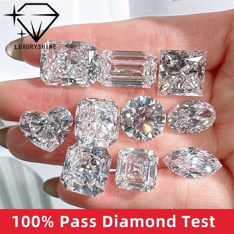 Qualidade LuxuryShine VVS-VS Asscher Shape Lab Diamante cultivado 0.1-10CT D-F Cor Diamante branco Com Certificado IGI 3EX Pedras cortadas fábrica