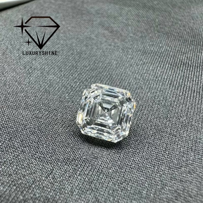 Qualidade Diamante Cultivado em Laboratório Asscher Shape LuxuryShine VVS-VS 0.1-10CT D-F Color diamante branco com Certificado IGI 3EX Cut Stones fábrica