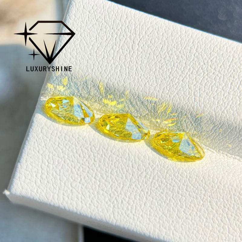 Qualidade Diamante Cultivado em Laboratório LuxuryShine VVS-VS Amarelo Fancy/Amarelo Claro/Fancy Intense/Amarelo Vivo 1CT 2CT 3CT 4CT 5CT Oval Corte Excelente Com Certificado e Joias Personalizadas fábrica