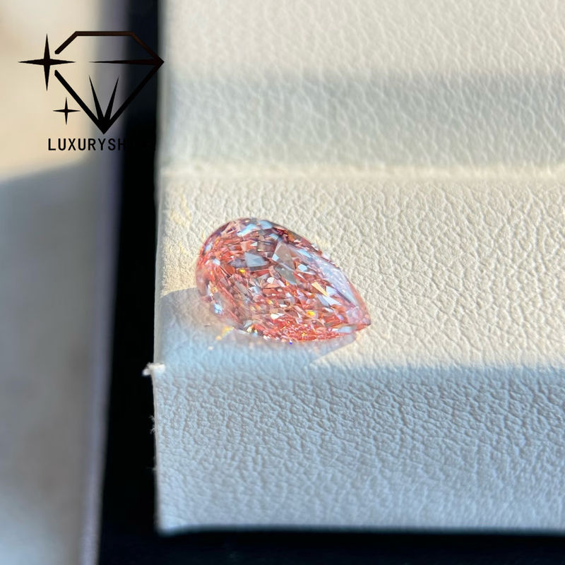 Qualidade LuxuryShine 1-15CT Diamante Rosa Fancy Pear Lab Grown VVS-VS Soltos & Joias de Casamento & Joias Personalizadas ﻿ fábrica