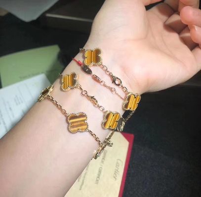 Qualidade ouro 18K e vintage real Alhambra Bracelet dos motivos de Van Cleef And Arpels 5 dos diamantes fábrica
