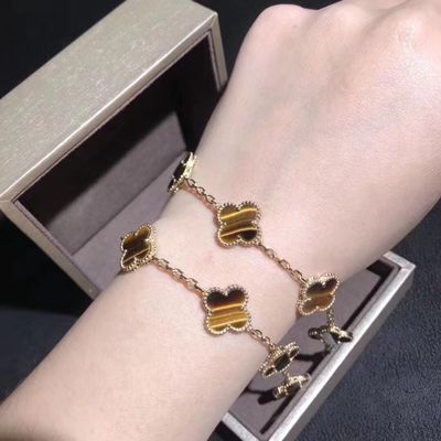 Qualidade ouro 18K e vintage real Alhambra Bracelet dos motivos de Van Cleef And Arpels 5 dos diamantes fábrica