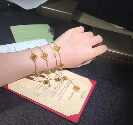 Qualidade ouro 18K e vintage real Alhambra Bracelet dos motivos de Van Cleef And Arpels 5 dos diamantes fábrica