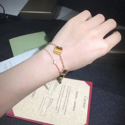 Qualidade ouro 18K e vintage real Alhambra Bracelet dos motivos de Van Cleef And Arpels 5 dos diamantes fábrica