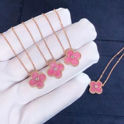 Qualidade Vintage Alhambra Pendant Real Diamonds da colar do ouro do quilate do OEM 18 fábrica