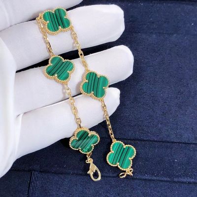Qualidade Motivos vermelhos do bracelete 5 do ouro de Van Cleef Arpels 18K com pedra preciosa fábrica