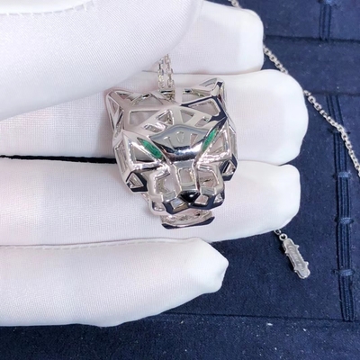 Ouro do OEM Cartier Panther Necklace Real 18k e CONTRA pacotes originais dos diamantes