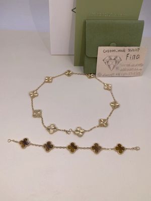 Qualidade Amarelo dos motivos 18k de Alhambra Bracelet 5 do vintage de VCA/bracelete de Rosa/ouro branco fábrica