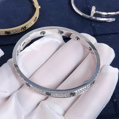 Bracelete Diamond Paved For Women ' S do AMOR da série do carro do ouro da joia 18K da parte alta