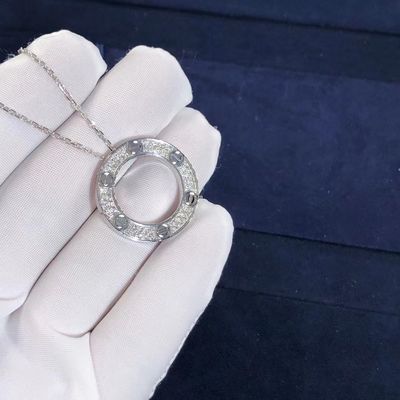 Qualidade Ouro branco personalizado da colar 18K do AMOR da série do carro CONTRA os diamantes pavimentados fábrica
