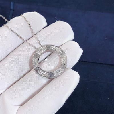 Qualidade Ouro branco personalizado da colar 18K do AMOR da série do carro CONTRA os diamantes pavimentados fábrica