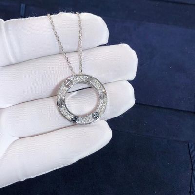 Qualidade Ouro branco personalizado da colar 18K do AMOR da série do carro CONTRA os diamantes pavimentados fábrica