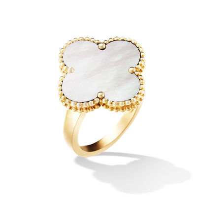 Qualidade VCARF78900 Van Cleef e ouro amarelo Alhambra do anel mágico de Arpels com forma da flor fábrica