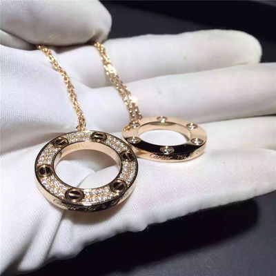 Qualidade O ouro amarelo da colar 18K do amor, pavimenta Diamond Necklace B7058400 fábrica
