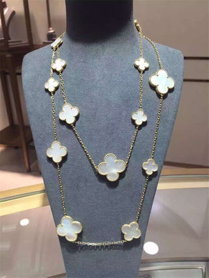 Qualidade 16 motivos 18k Van Cleef e ônix cinzento branco da madrepérola Alhambra da colar longa mágica de Arpels fábrica