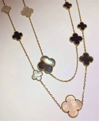 Qualidade 16 motivos 18k Van Cleef e ônix cinzento branco da madrepérola Alhambra da colar longa mágica de Arpels fábrica