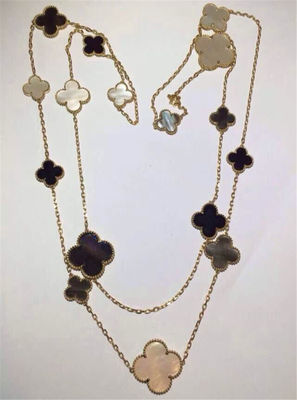 Qualidade 16 motivos 18k Van Cleef e ônix cinzento branco da madrepérola Alhambra da colar longa mágica de Arpels fábrica