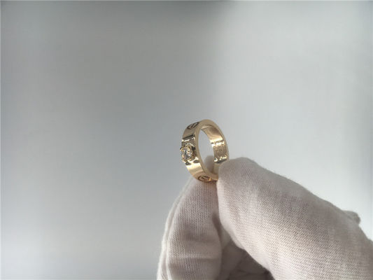 Qualidade Brilhante - ouro amarelo cortado N4250100 do anel 18K do solitário do amor do diamante fábrica