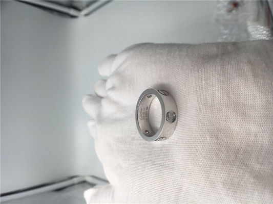 Qualidade Nenhum anel do amor de pedra preciosa, ouro branco Ring With de B4032500 18K 3 diamantes fábrica