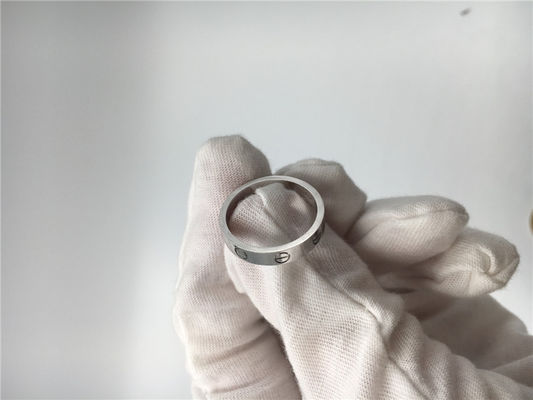 Qualidade aliança de casamento luxuosa branca B4085100 do amor da joia do ouro 18K sem diamante fábrica