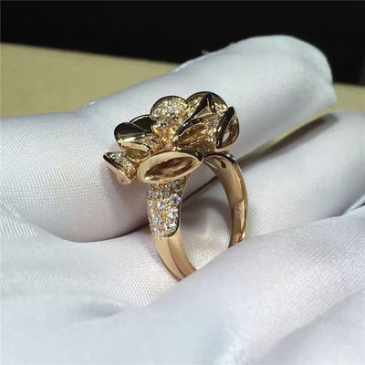 Qualidade Diamantes dados forma flor do ouro de Ring Luxury Jewelry 18K para o casamento/acoplamento fábrica