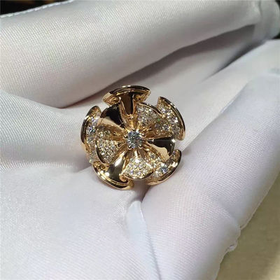 Qualidade Diamantes dados forma flor do ouro de Ring Luxury Jewelry 18K para o casamento/acoplamento fábrica