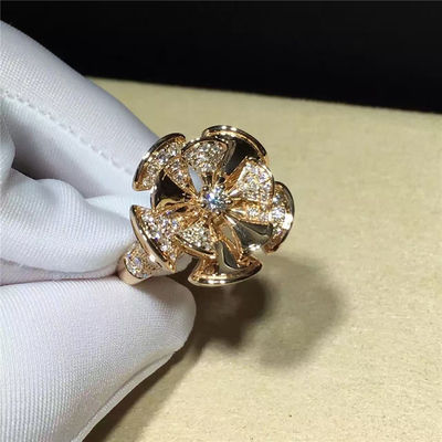 Qualidade Diamantes dados forma flor do ouro de Ring Luxury Jewelry 18K para o casamento/acoplamento fábrica