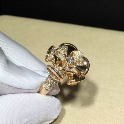 Qualidade Diamantes dados forma flor do ouro de Ring Luxury Jewelry 18K para o casamento/acoplamento fábrica