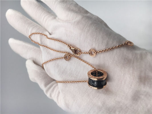 Qualidade Ouro cor-de-rosa luxuoso da joia B Zero1 Necklace18K do CL855762 das mulheres com cerâmico preto fábrica