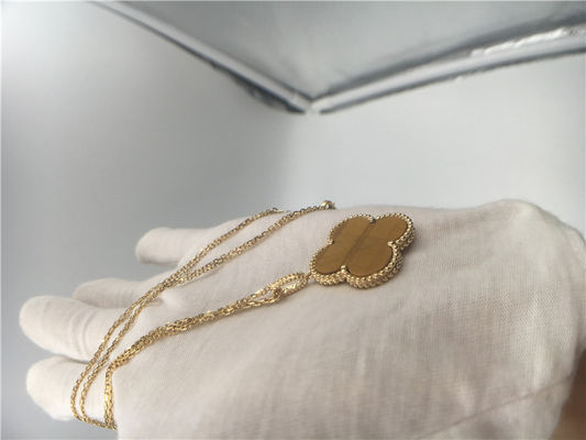 Qualidade Colar feito a mão feita sob encomenda do ouro das senhoras 18K com Bois D'Amourette/pedra preciosa de Brown fábrica