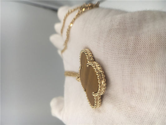 Qualidade Colar feito a mão feita sob encomenda do ouro das senhoras 18K com Bois D'Amourette/pedra preciosa de Brown fábrica