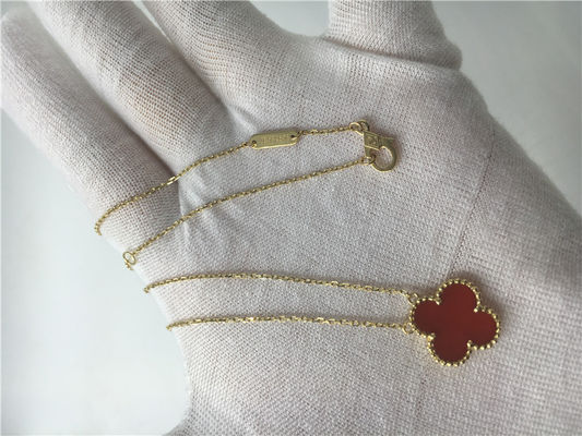 Qualidade Colar do ouro de LongVan Cleef Arpels 18K com forma vermelha da flor nenhum diamante fábrica