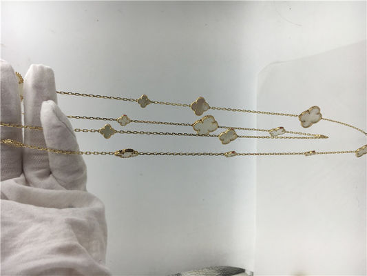 Qualidade Longo Colar Van Cleef e Arpels com a colar do pendente do ouro branco dos motivos da forma 16 da flor fábrica