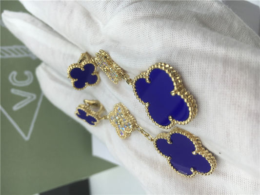 Qualidade Brincos de VCARO9II00 Van Cleef Vintage Alhambra com malaquite/diamante fábrica