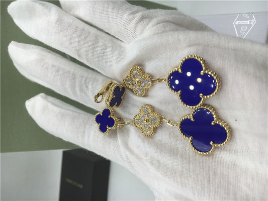 Qualidade Brincos de VCARO9II00 Van Cleef Vintage Alhambra com malaquite/diamante fábrica