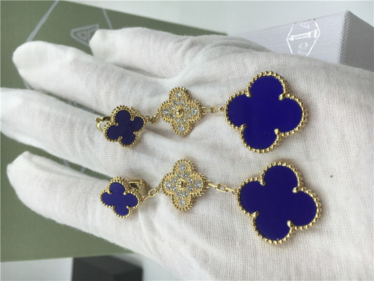 Qualidade Brincos de VCARO9II00 Van Cleef Vintage Alhambra com malaquite/diamante fábrica