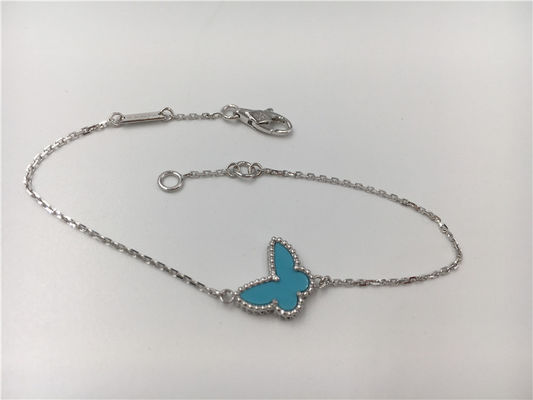 Qualidade Nenhuma turquesa doce do bracelete do ouro 18K do diamante com a pedra preciosa da forma da borboleta fábrica
