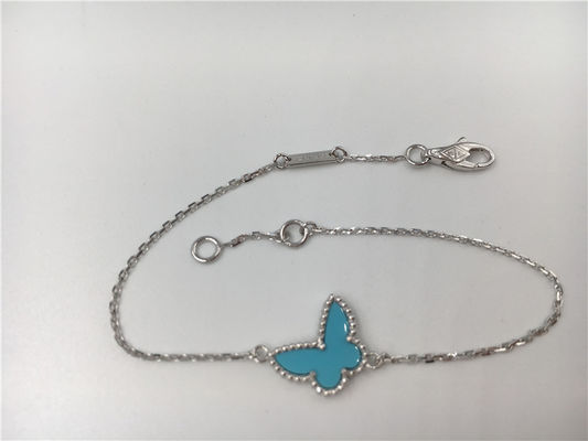 Qualidade Nenhuma turquesa doce do bracelete do ouro 18K do diamante com a pedra preciosa da forma da borboleta fábrica