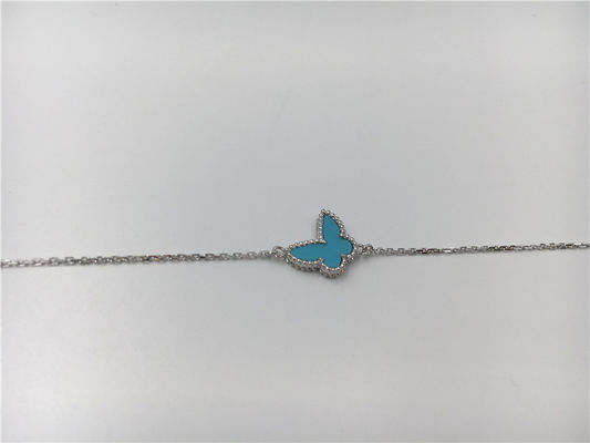 Qualidade Nenhuma turquesa doce do bracelete do ouro 18K do diamante com a pedra preciosa da forma da borboleta fábrica