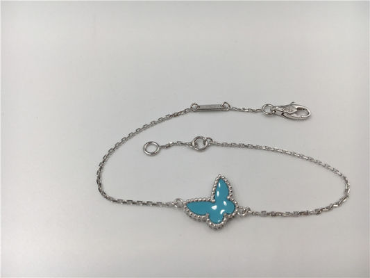 Qualidade Nenhuma turquesa doce do bracelete do ouro 18K do diamante com a pedra preciosa da forma da borboleta fábrica