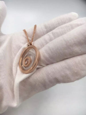 Qualidade Da colar simples do ouro 18K das mulheres pendente feliz do espírito de Chopard com diamante fábrica