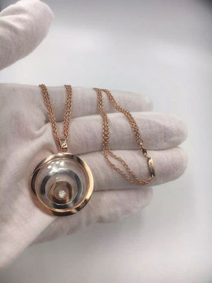 Qualidade Da colar simples do ouro 18K das mulheres pendente feliz do espírito de Chopard com diamante fábrica