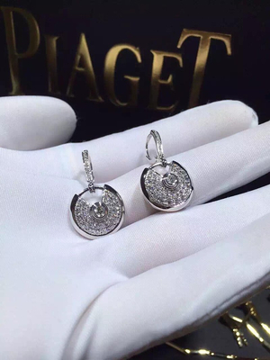 Ouro branco de N8515029 Diamond Earrings 18K para jovens senhoras