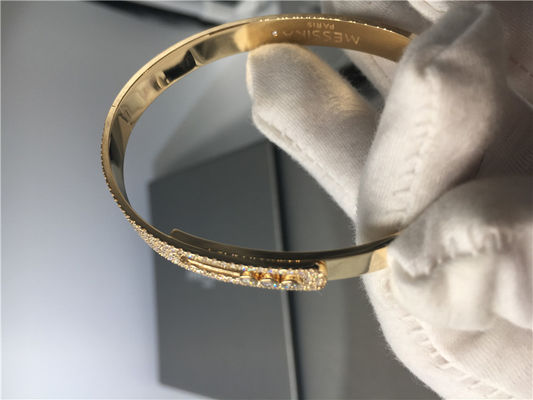 Qualidade Do bracelete movente da pulseira do diamante do costume 3pcs ouro amarelo com forma da sela fábrica